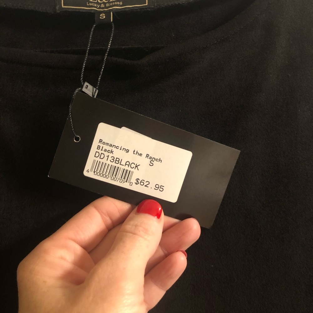 Black faux leather poncho